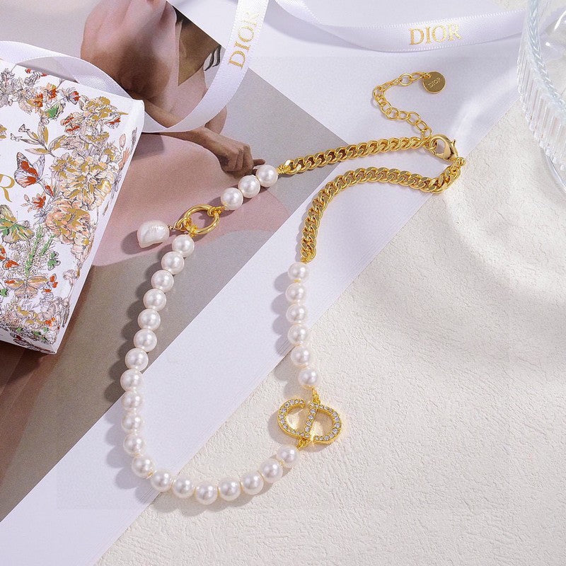 18K Petit Dior Pearl Necklace