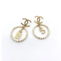 18K  Chanel No5 Perfume Pendant Earrings