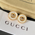 18K Double Gucci Gold Pearl Earrings