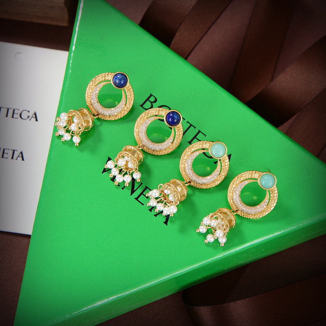 18K BVLGARI Circle Diamonds Earrings