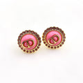 18K  Chanel Pink Crystal Earrings