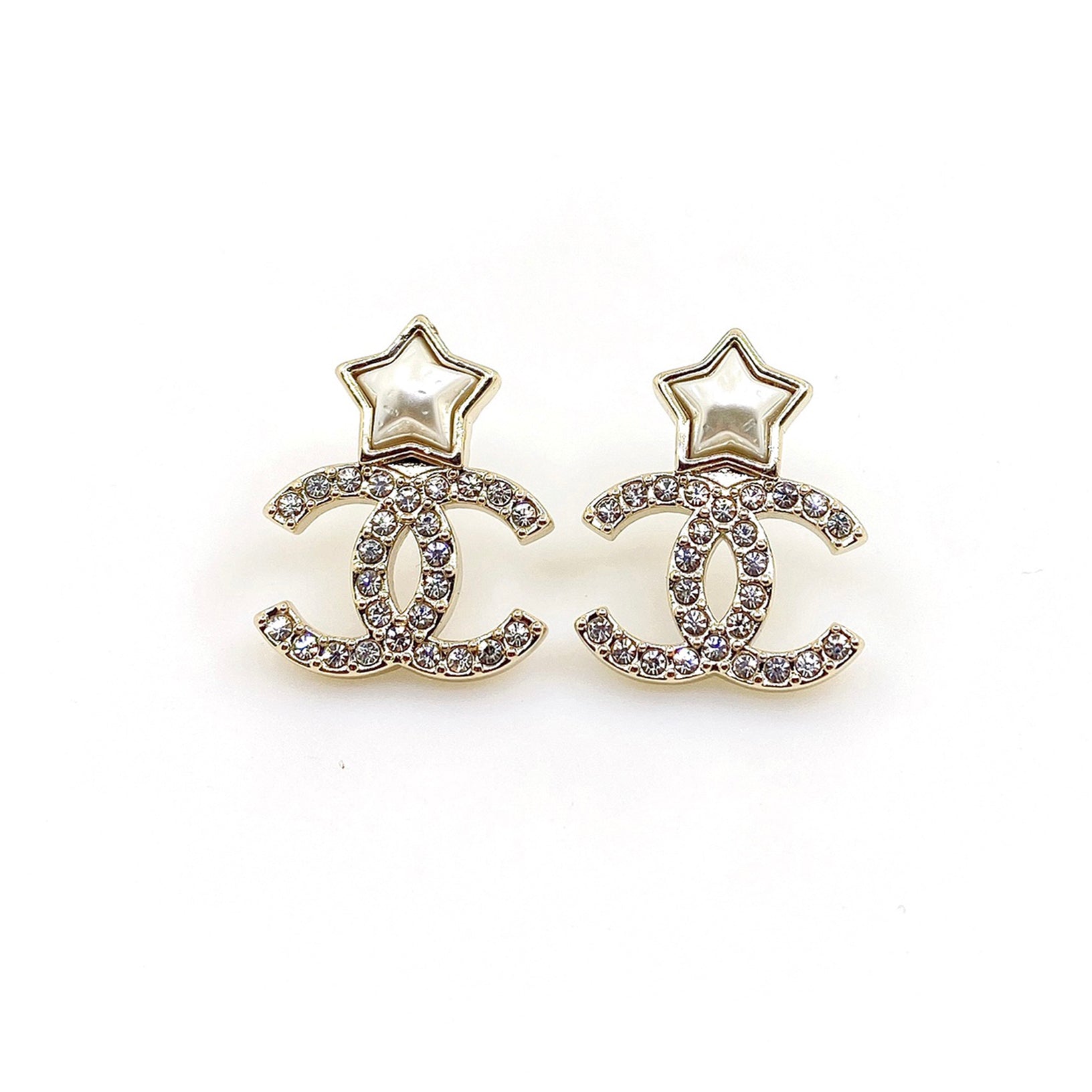 18K  Chanel Star Crystals Earrings