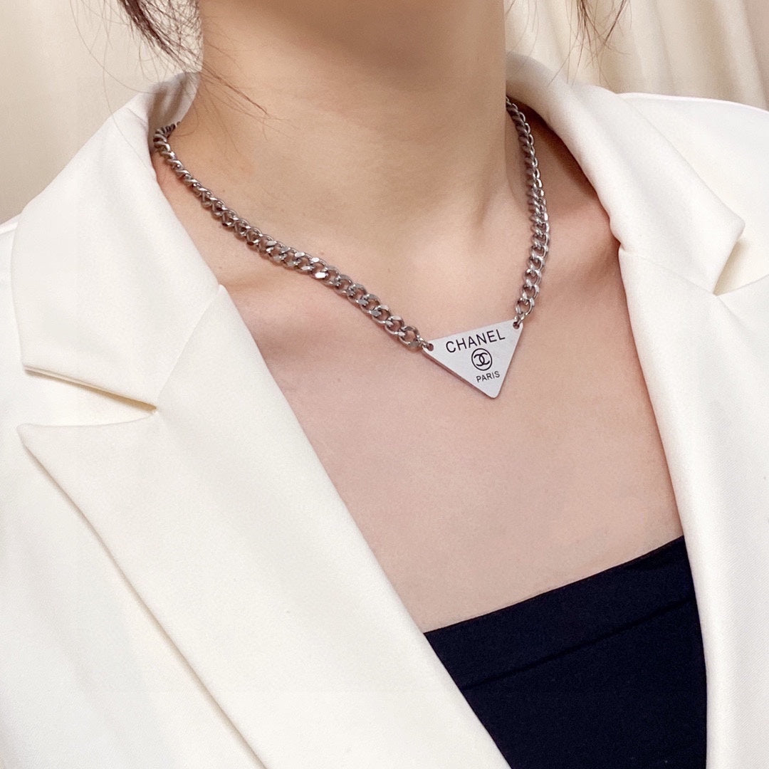 18K  Chanel Triangle Necklace