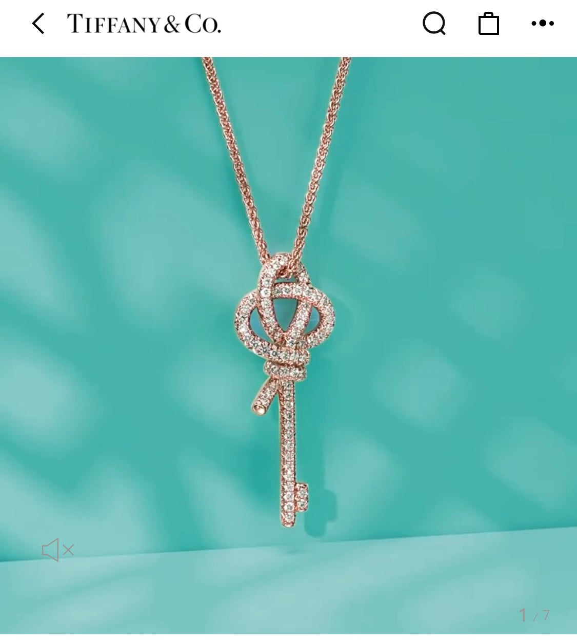 18K Tiffany Keys Woven Diamonds Large Necklace