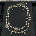 18K  Chanel Long Pearls Gold Necklace