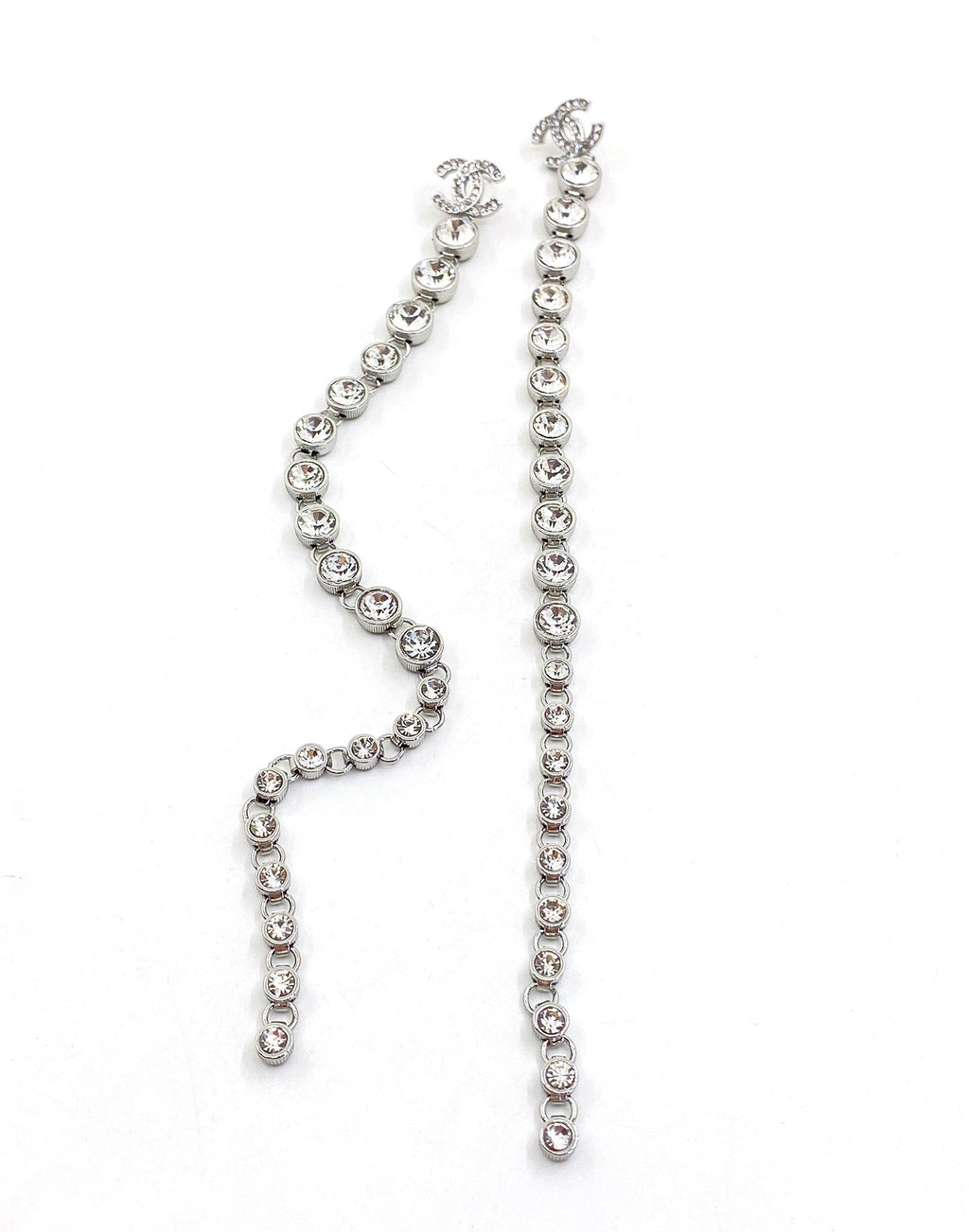 18K  Chanel Long Crystals Earrings