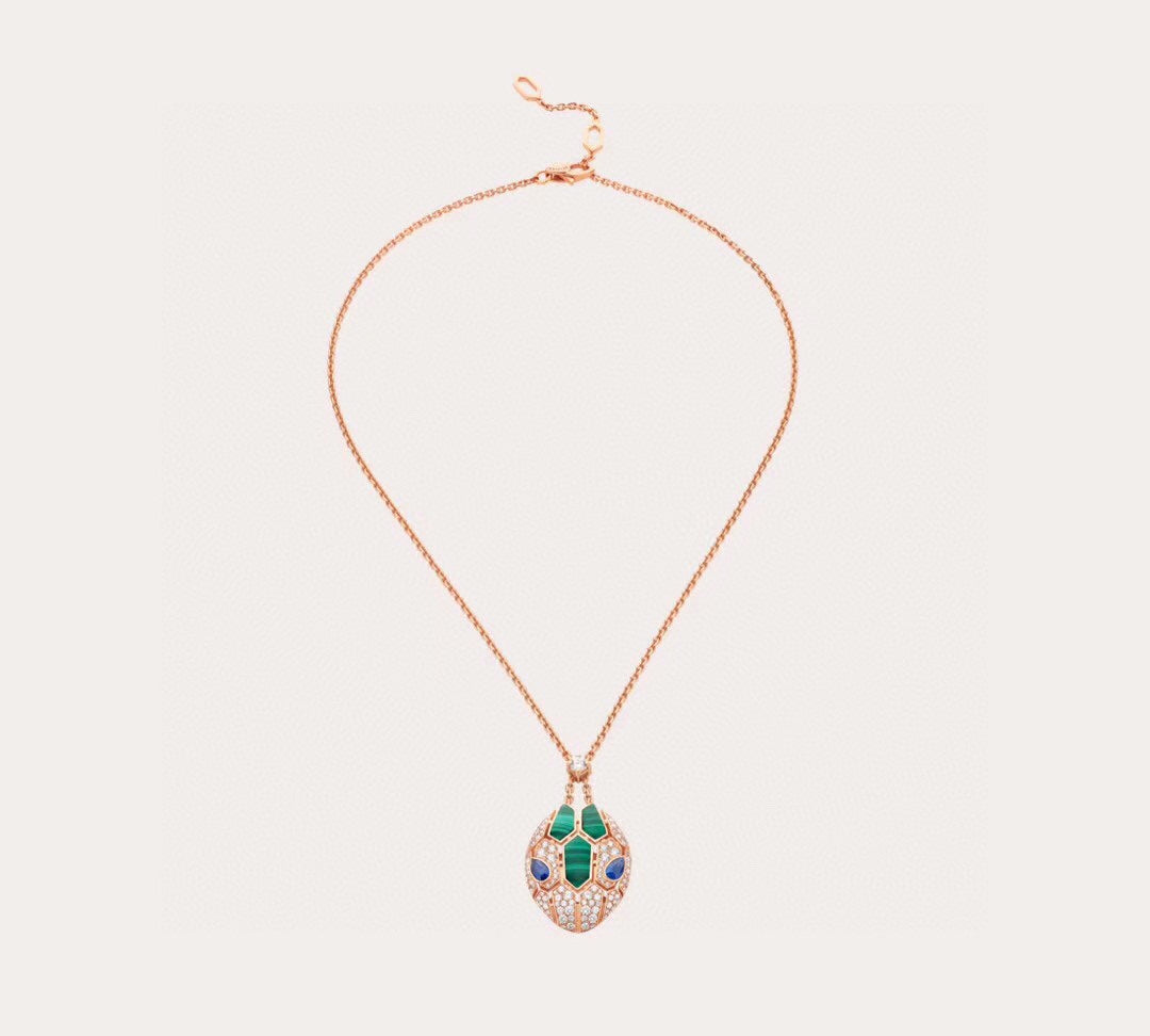 18K BVLGARI Serpenti Malachite Necklace
