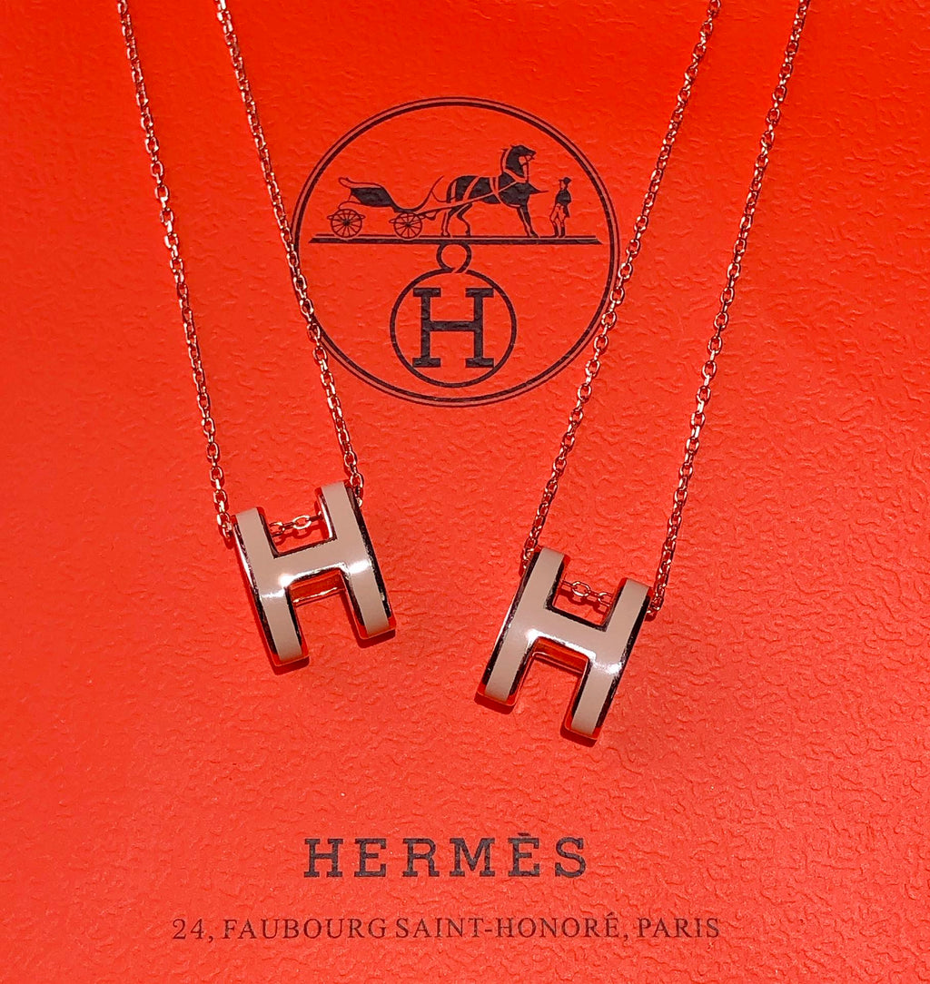 18K Mini Pop Hermes Grey Necklace