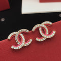 18K  Chanel Pink Resin Crystals Earrings