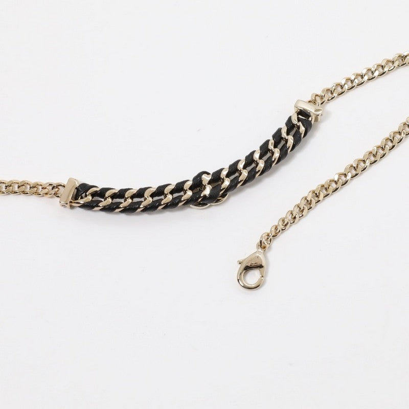 18K  Chanel Vintage Gold Leather Necklace