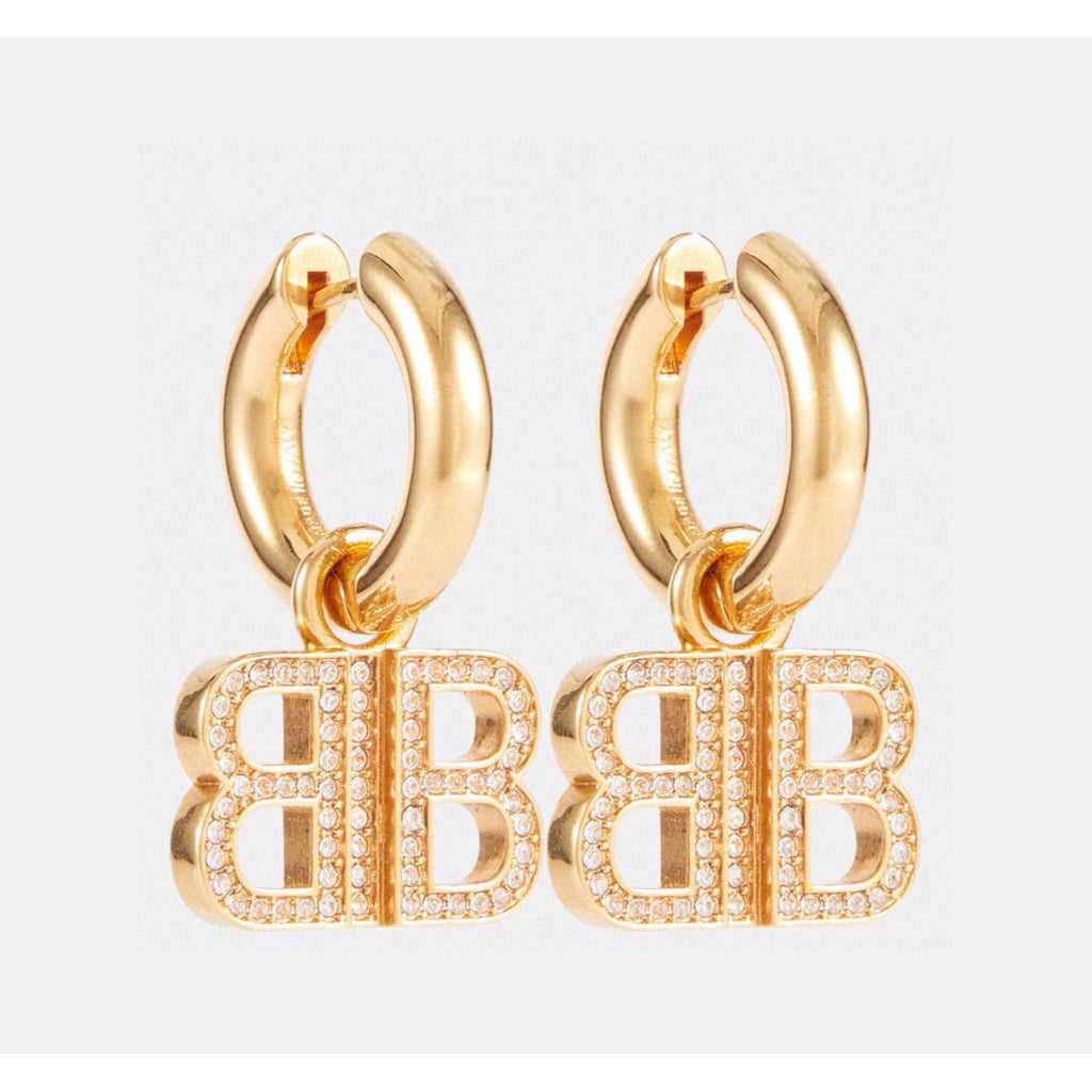 18K Balenciaga Pendant Earrings