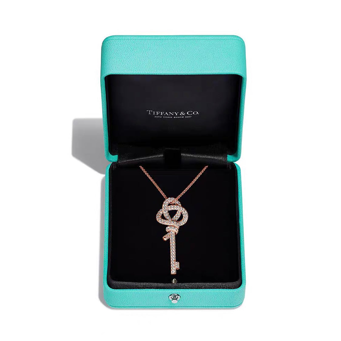 18K Tiffany Keys Woven Diamonds Large Necklace