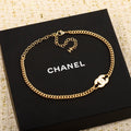 18K  Chanel White Logo Choker Necklace