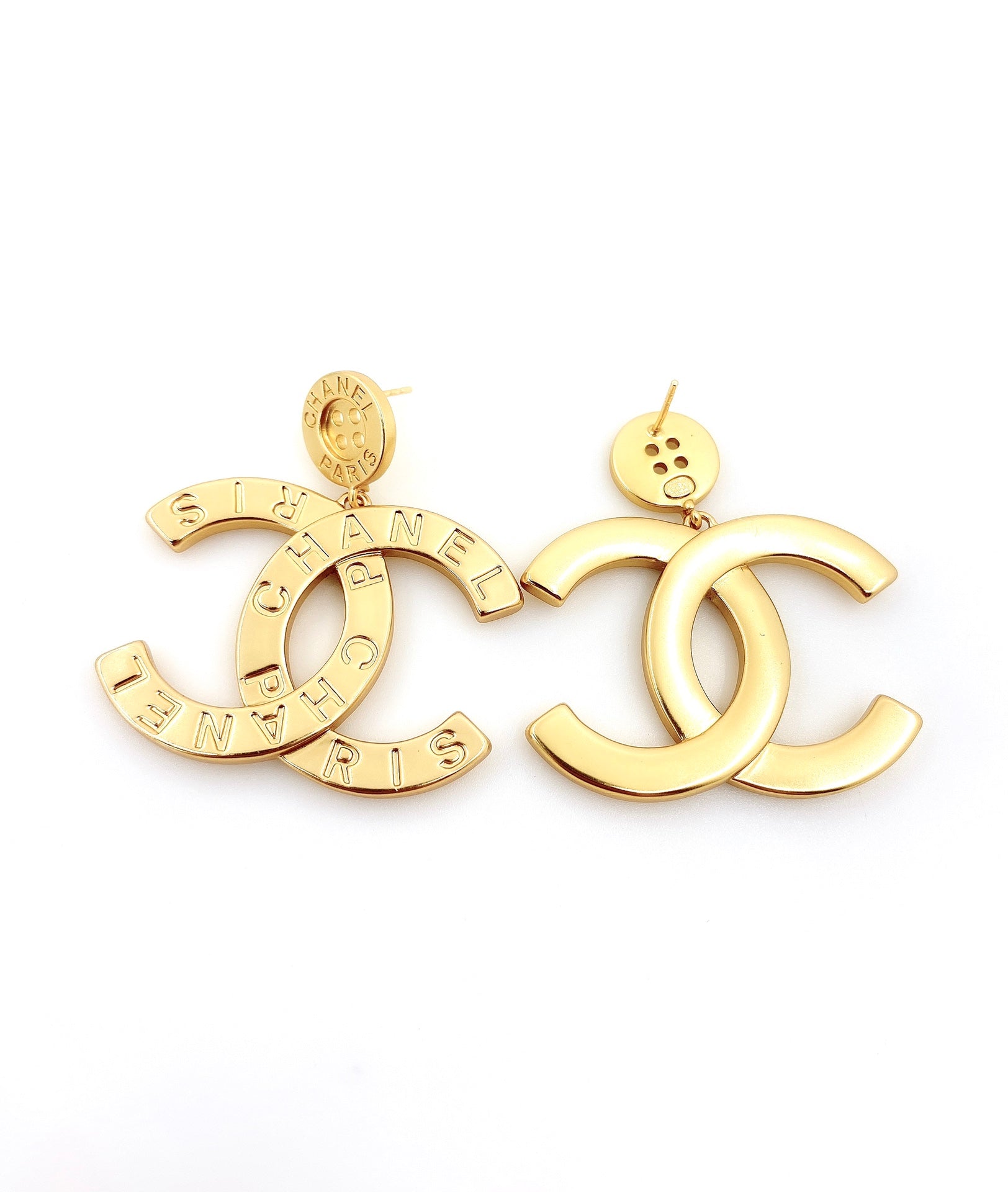 18K  Chanel Drop Pendant Earrings