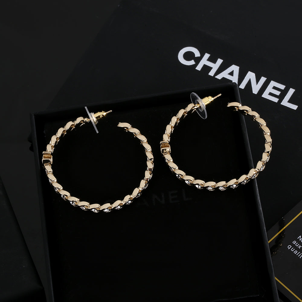 18K  Chanel Crystal Earrings
