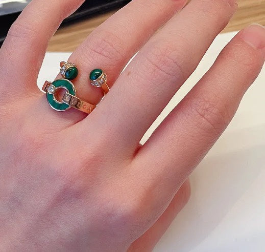 18K BVLGARI Malachite Ring