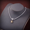 18K Celine Crystals Link Necklace