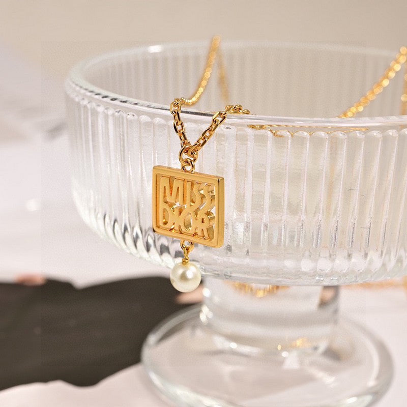 18K Dior Square Necklace