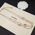 18K  Chanel Pink Pearl Long Necklace