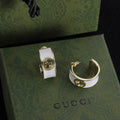 18K Double Gucci Color Enamel Earrings