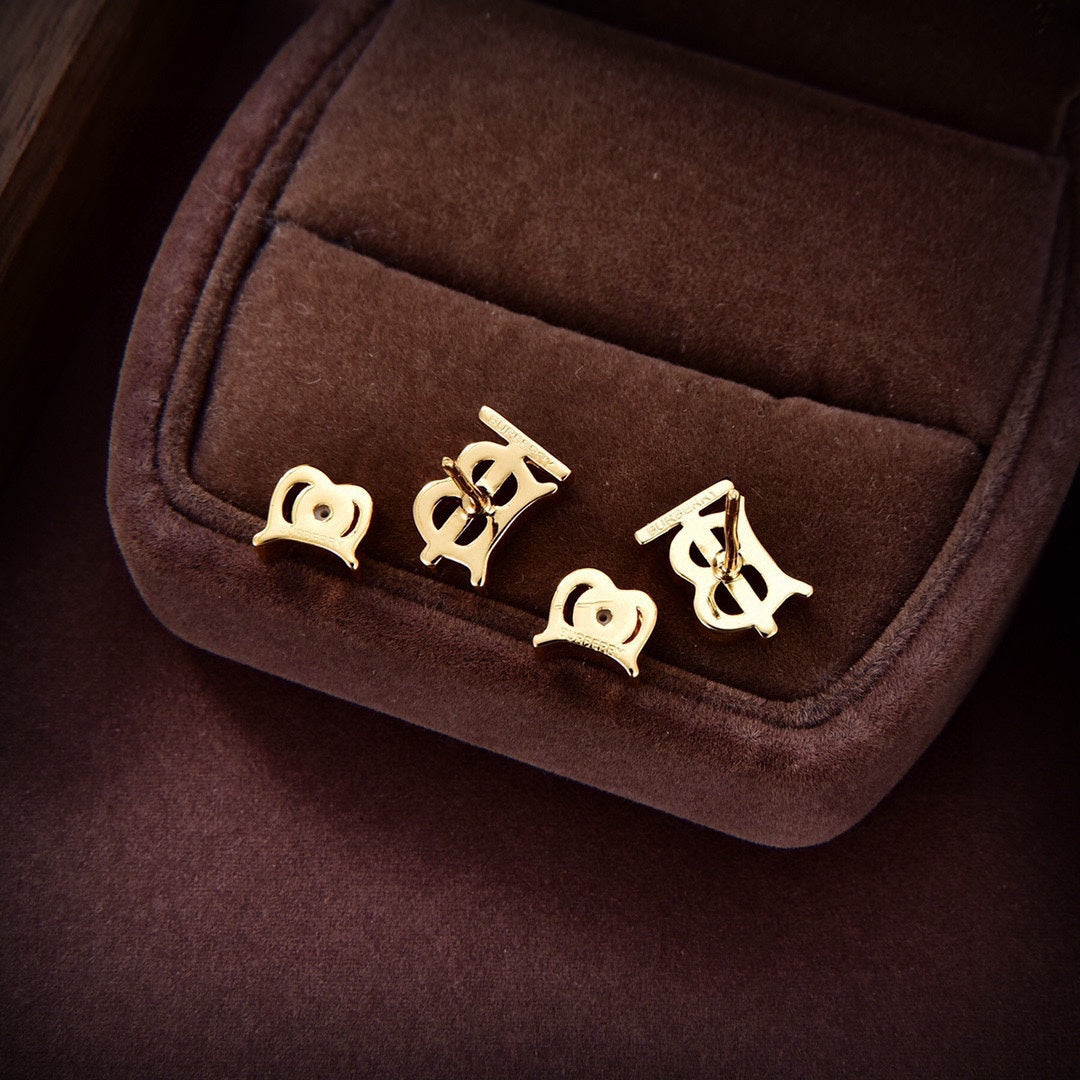 18K Balenciaga Logo Earrings