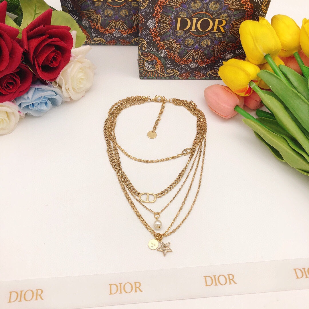 18K Dior Multi Layer Necklace