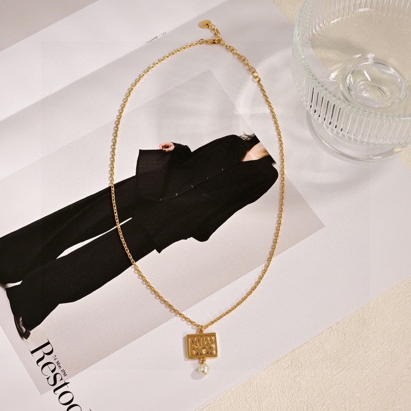 18K Dior Square Necklace