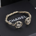 18K Double  Chanel Open Bracelet