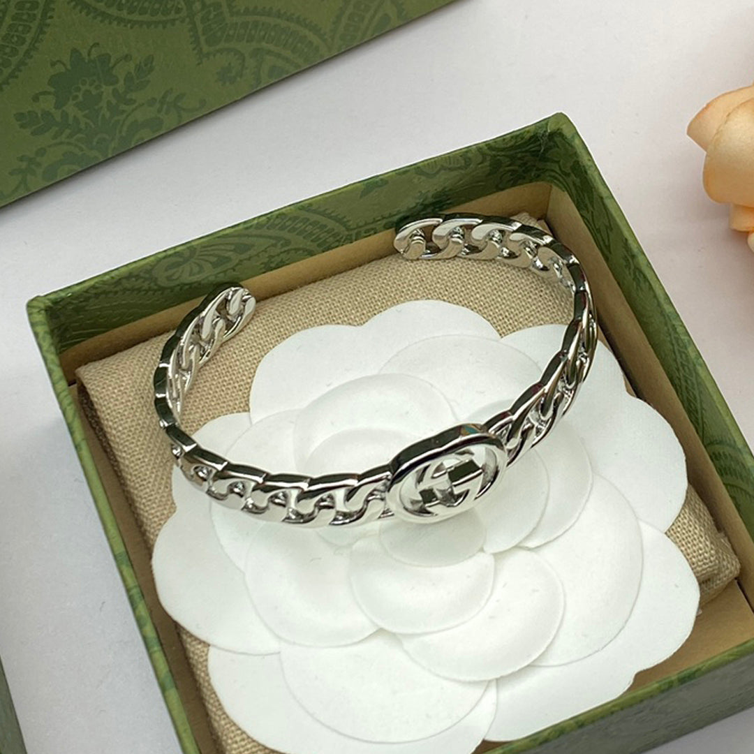 18K Double Gucci Chain Bracelet