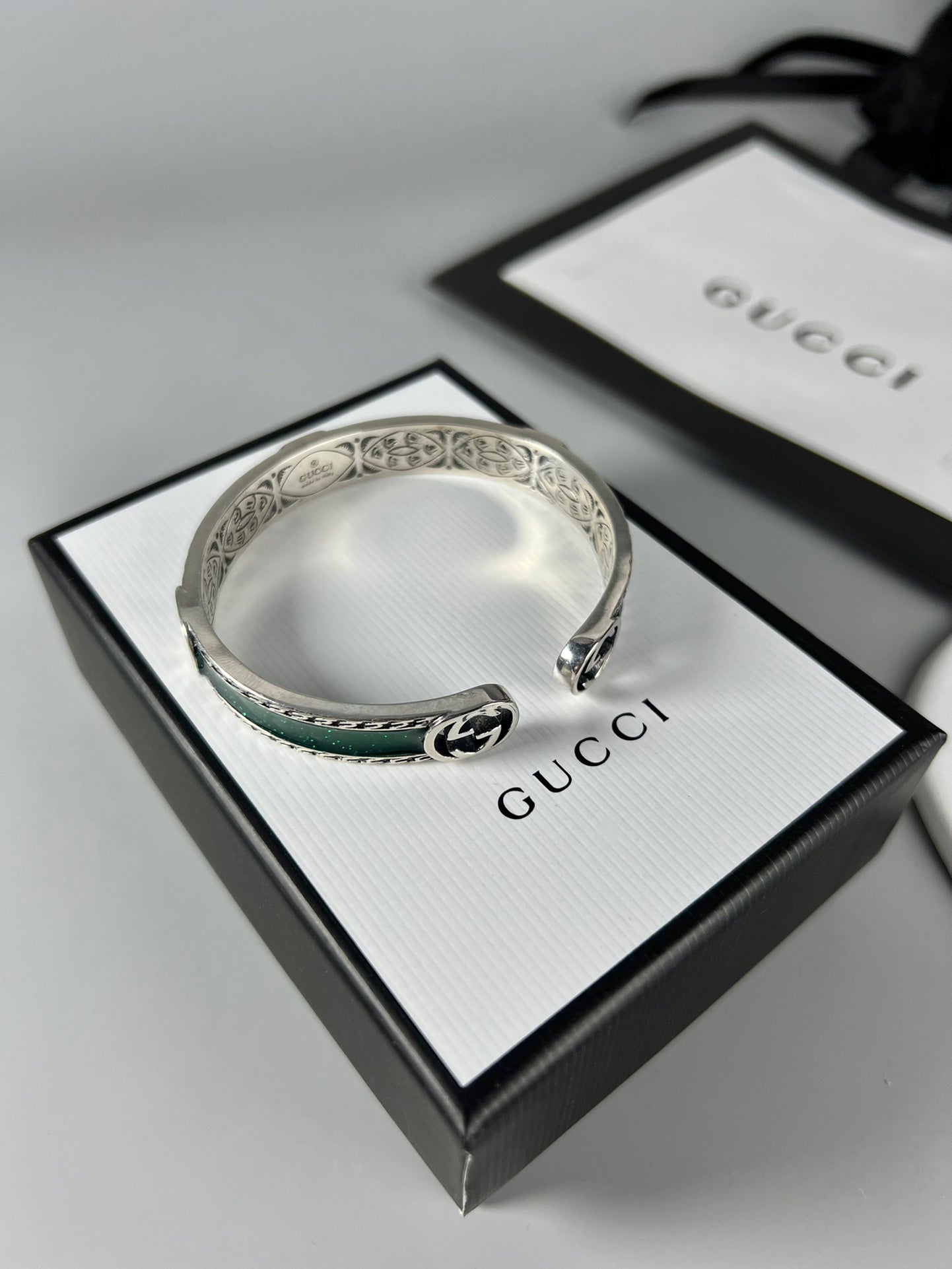 Double Gucci Interlocking Gucci Bangle Wide Bracelet
