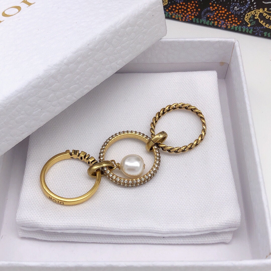 18K Dior Pearl & Crystal J'Adior Rings