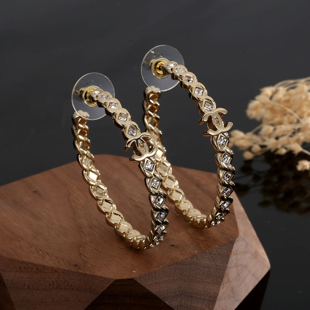 18K  Chanel Crystal Earrings