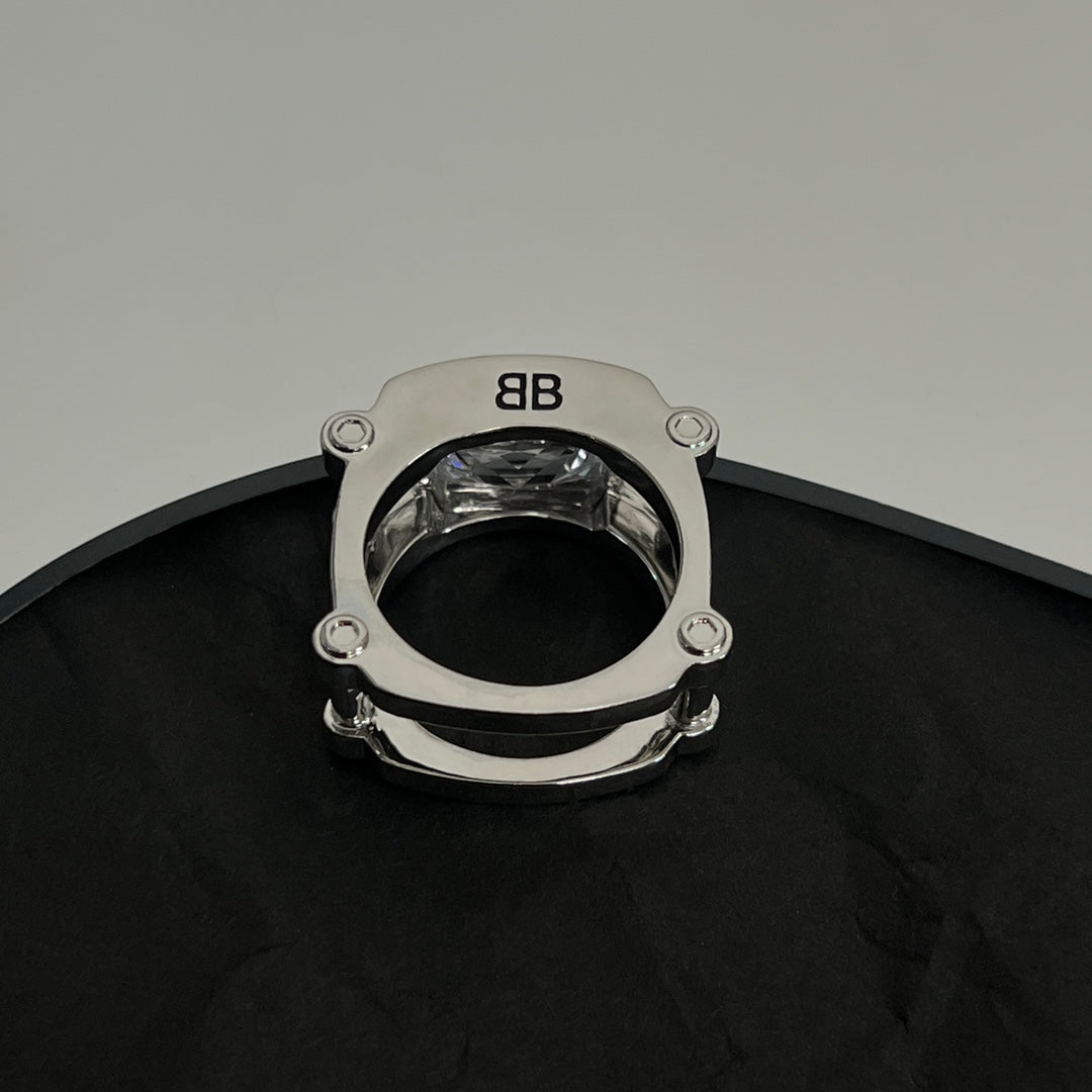 18K Balenciaga Crystal Ring