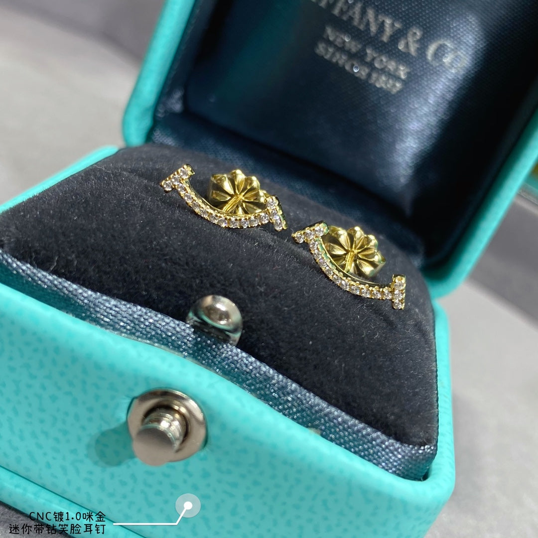 18K Tiffany Smile Diamonds Earrings