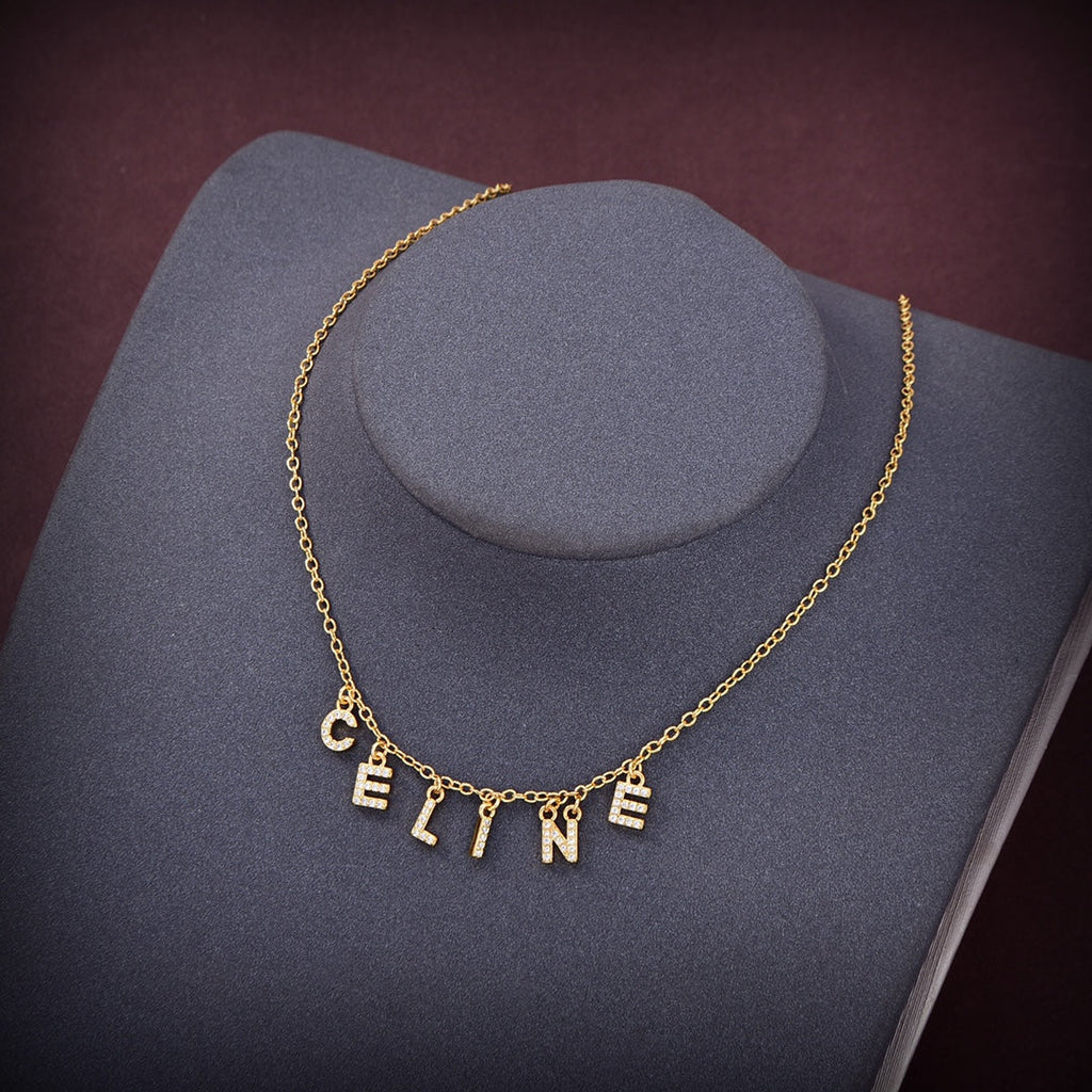18K Celine Paris Strass Crystals Necklace