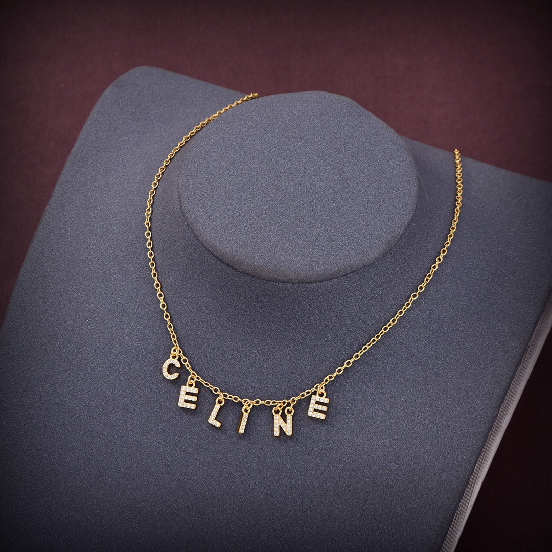 18K Celine Paris Strass Crystals Necklace