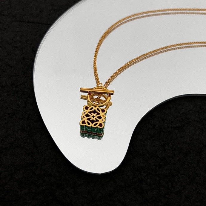 18K LOEWE Anagram Pendant Necklace