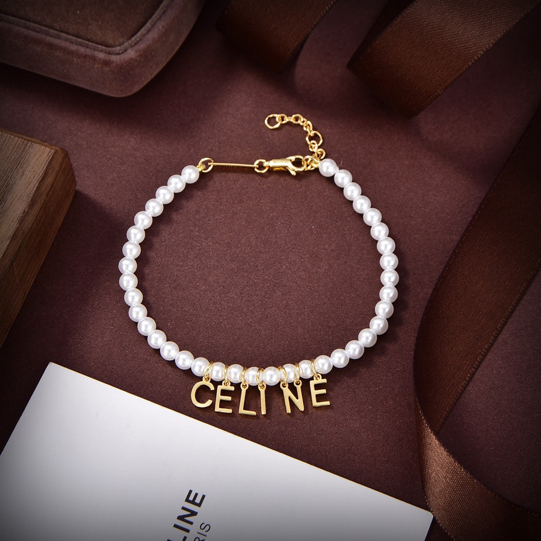 18K Celine Paris Pearls Bracelet