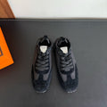 HERMES SKATEBOARD SHOES BLACK SUEDE
