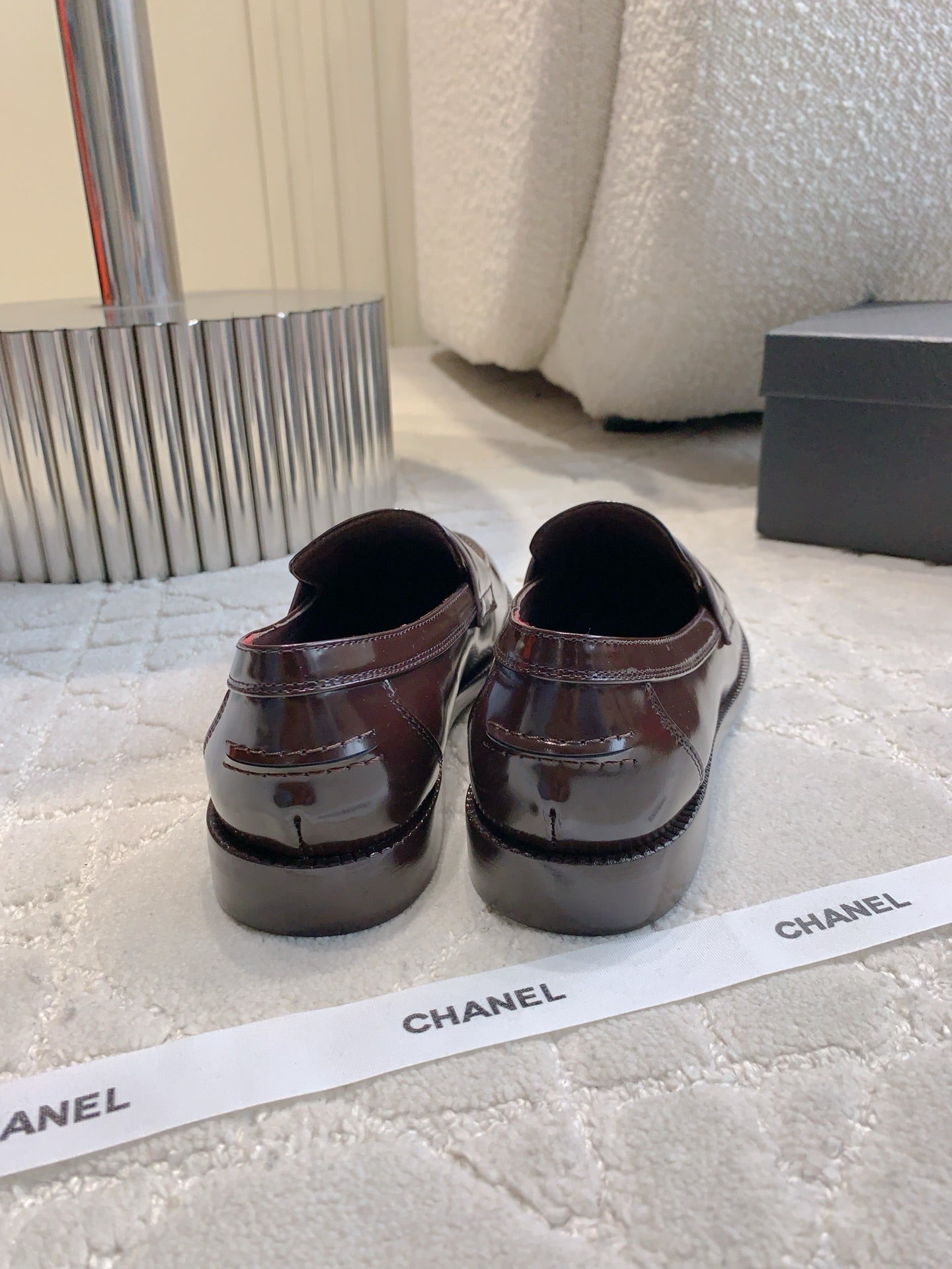 CHANEL 25S MOASINS IN ROSEWOOD CALFSKIN GOLD HARDWARE