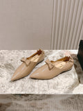 CHANEL FLATS 25S IN BEIGE PATENT LEATHER