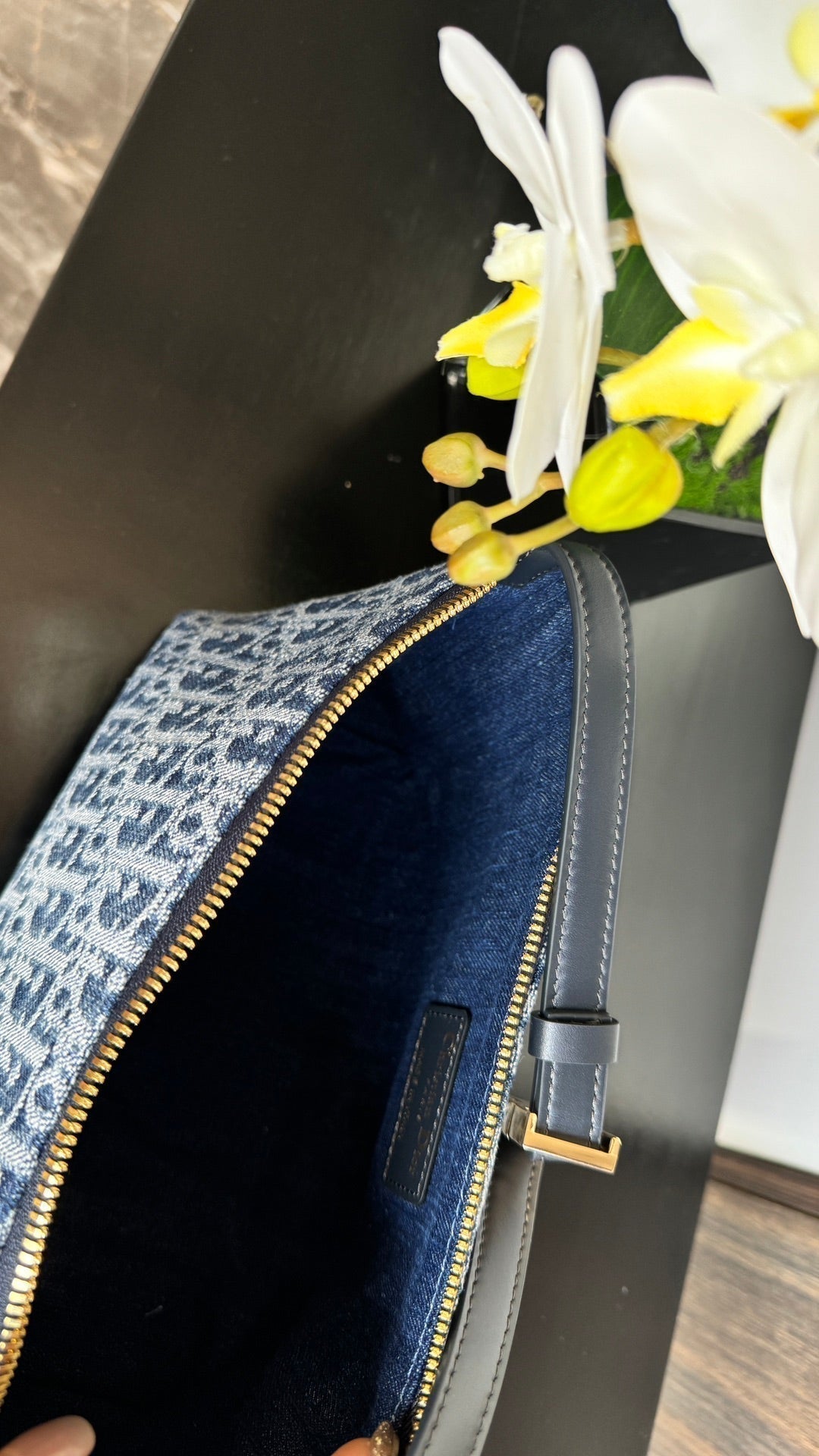 DIOR TRAVEL NOMAD POUCH 22 IN BLUE MONOGRAM OBLIQUE JACQUARD