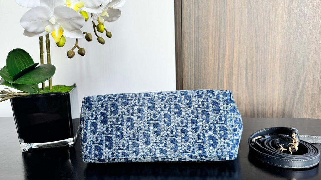 DIOR TRAVEL NOMAD POUCH 22 IN BLUE MONOGRAM OBLIQUE JACQUARD