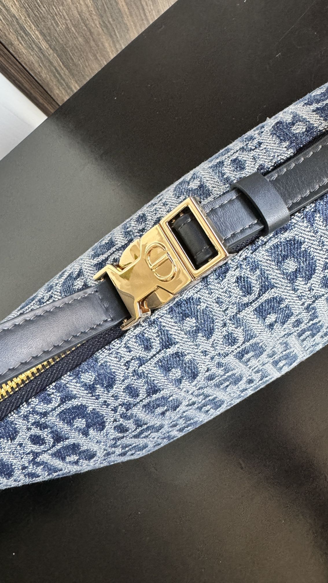 DIOR TRAVEL NOMAD POUCH 22 IN BLUE MONOGRAM OBLIQUE JACQUARD