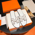 HERMES 0RAN SANDAL Calfskin White