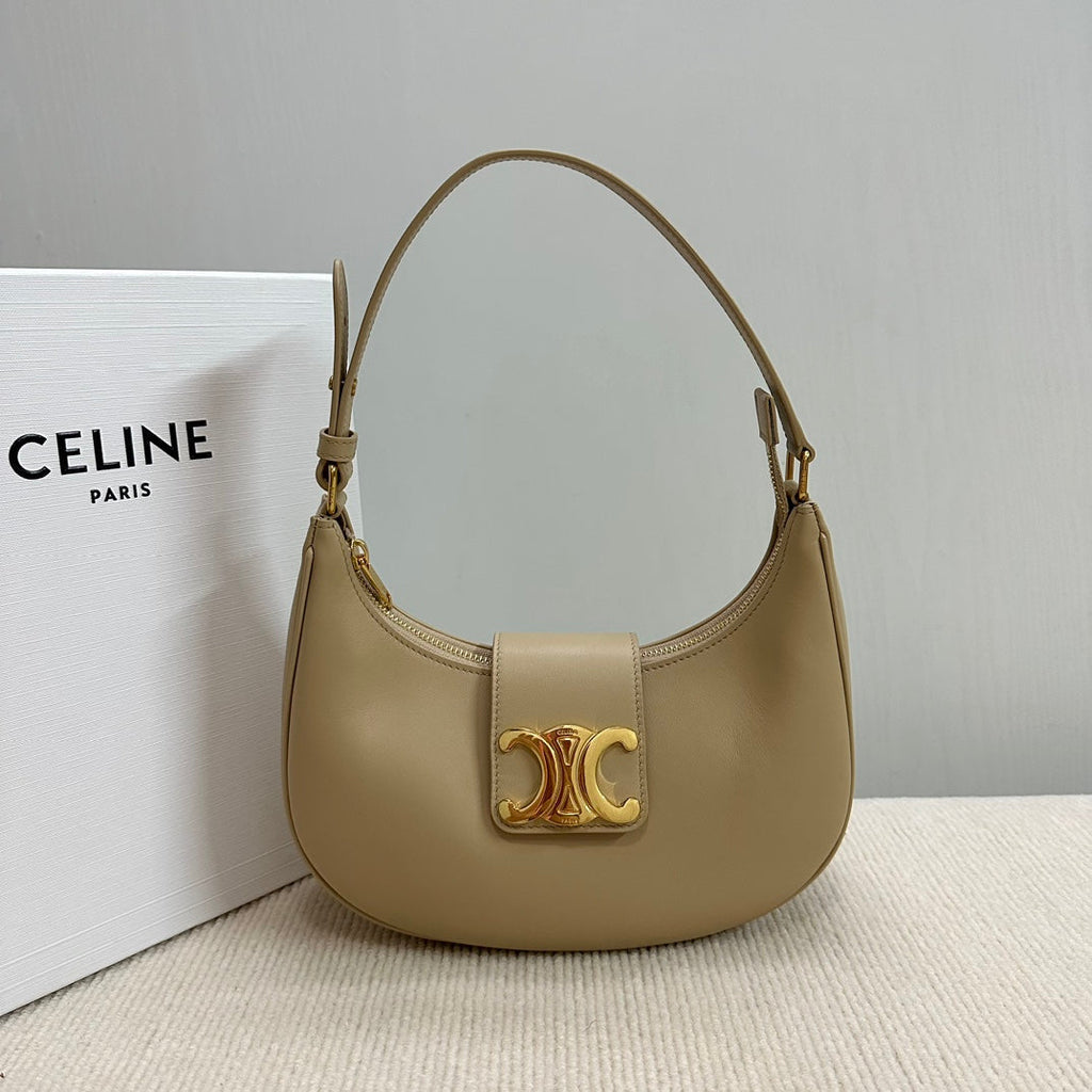 CELINE MEDIUM AVA BAG 23 IN DOMINO SMOOTH CALFSKIN GOLD LOGO