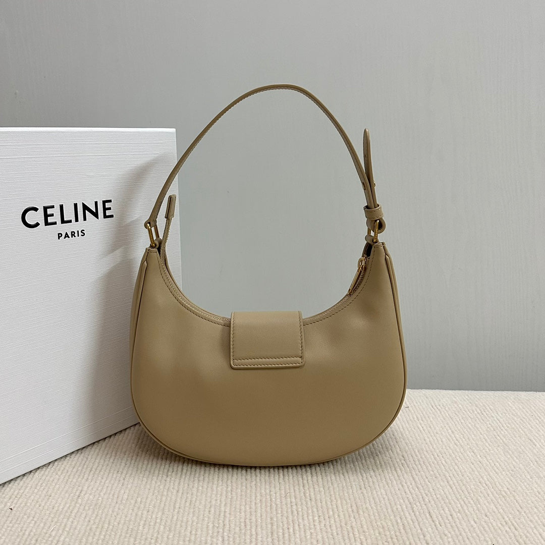 CELINE MEDIUM AVA BAG 23 IN DOMINO SMOOTH CALFSKIN GOLD LOGO