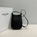 CELINE PHONE POUCH HELOISE 19 IN BLACK SUPPLE CALFSKIN
