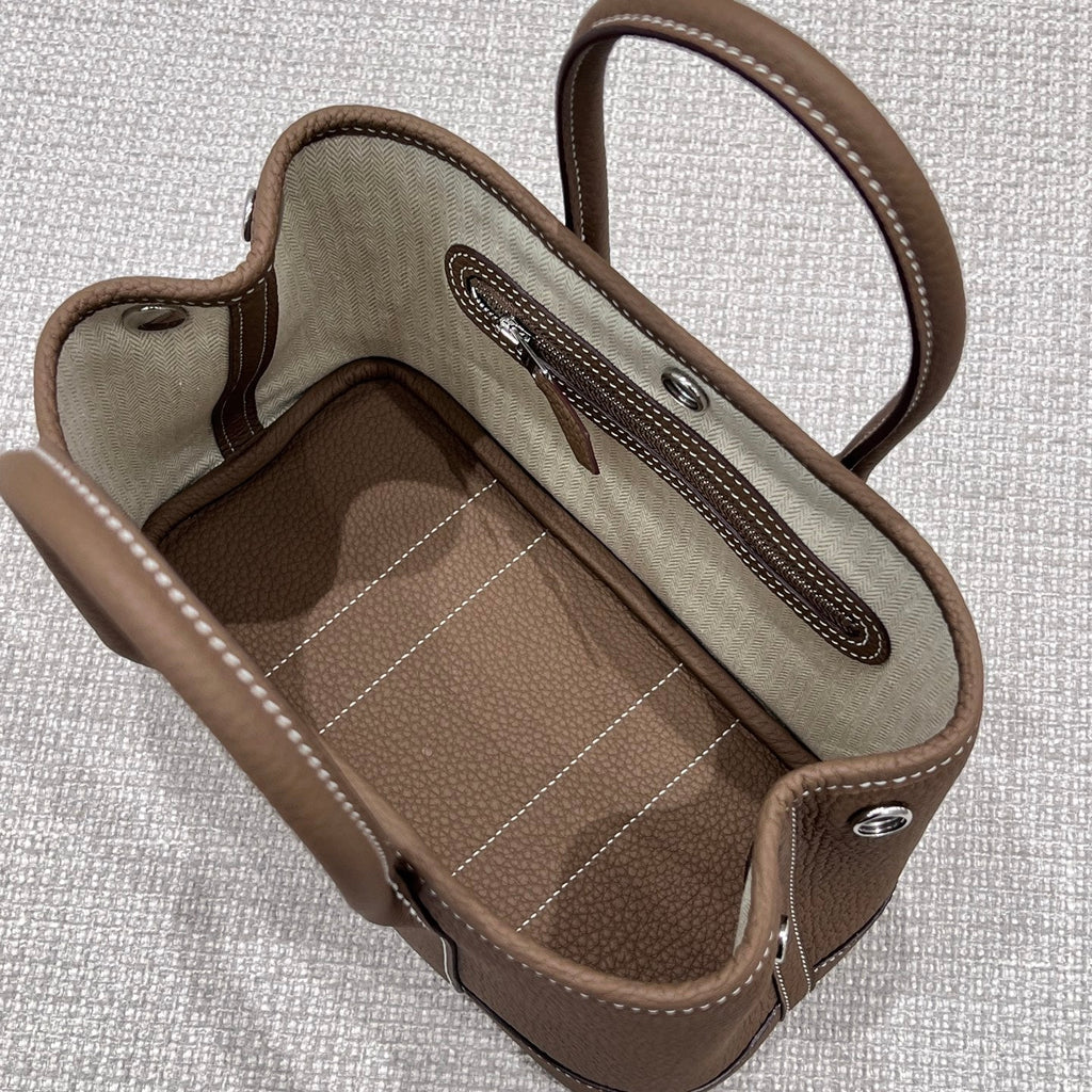 HERMES GARDEN PARTY 23CM IN DARK BROWN CALFSKIN