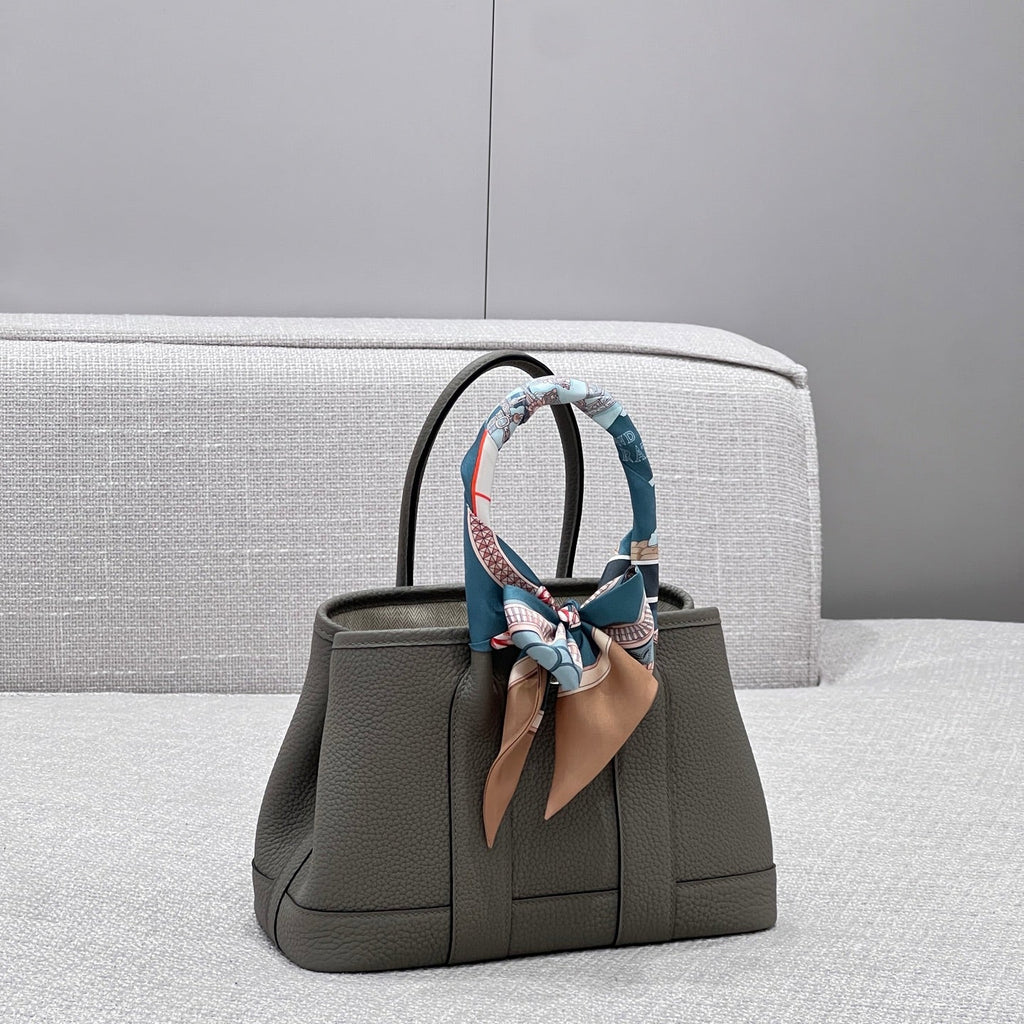 HERMES GARDEN PARTY 23CM IN GREY CALFSKIN